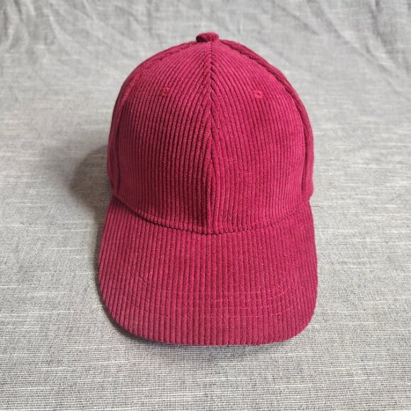 Corduroy Hat Cap Strap Back Blank Burgundy Maroon Cotton Boyee Adjustable - Picture 1 of 7